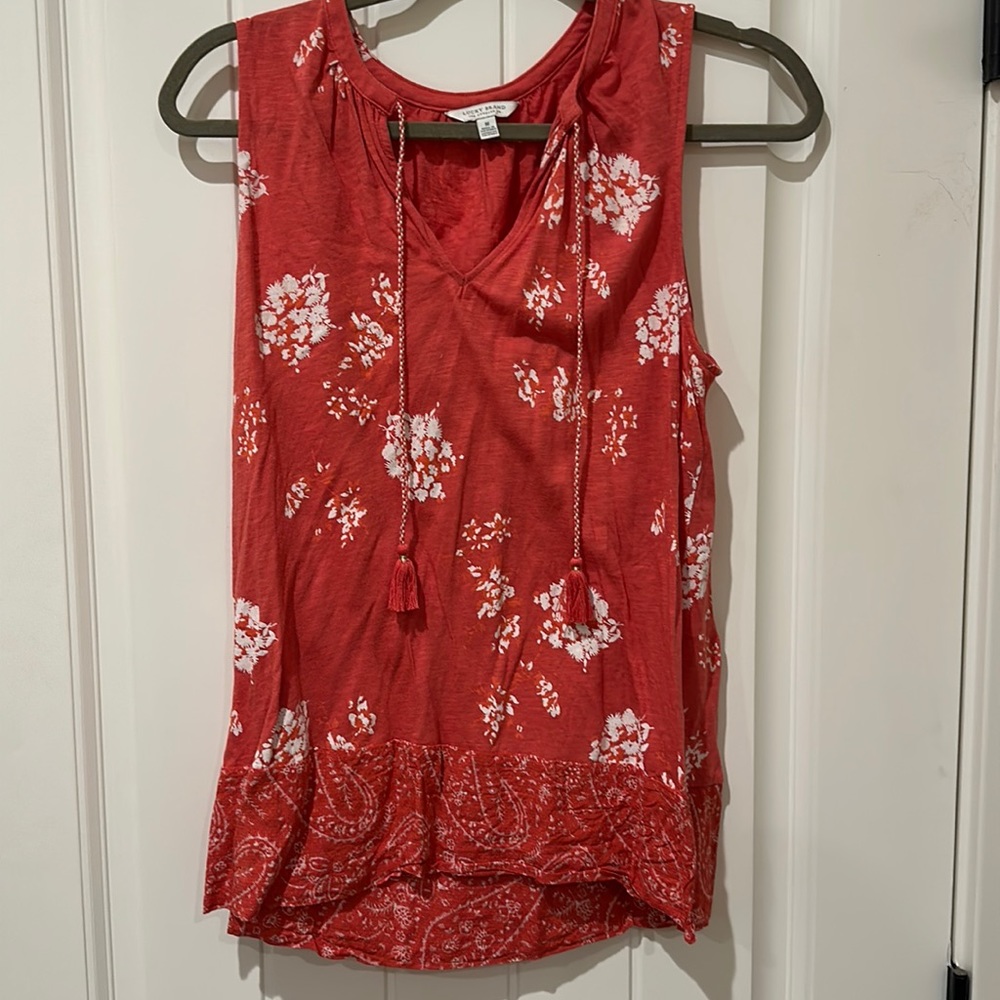 Coral lucky brand floral tank